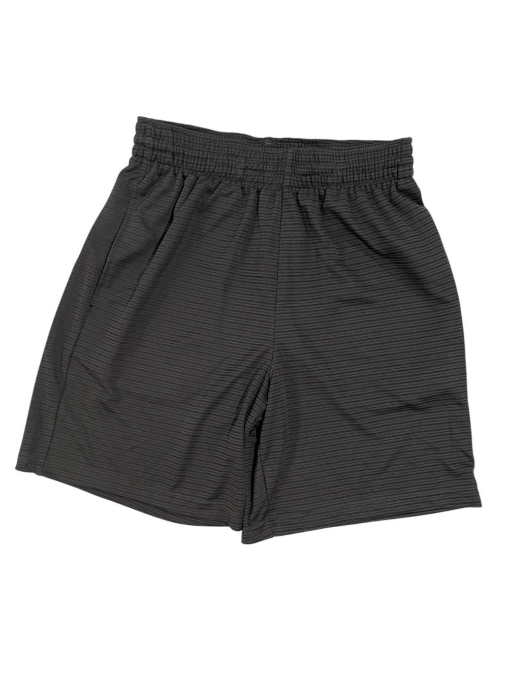 Men's Dark Gray Striped Performance Drawstring Shorts Gym Shorts